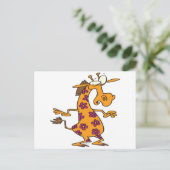 Carte Postale caricature de la girafe aux taches de fleur ridicu (Debout devant)