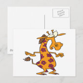 Carte Postale caricature de la girafe aux taches de fleur ridicu (Devant / Derrière)
