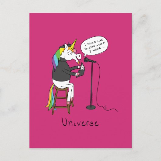 Carte Postale Caricature de la poète Unicorne (Devant)