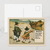 Carte Postale Caricature de la règle 10 du golf antique (Devant / Derrière)