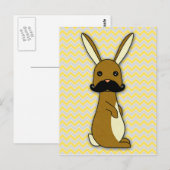 Carte Postale Caricature de lapin mignon (Devant / Derrière)