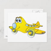 Carte Postale Caricature de l'avion (Devant / Derrière)