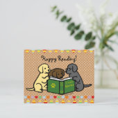 Carte Postale Caricature de lecture de marionnettes Labrador (Debout devant)