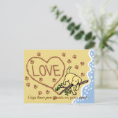 Carte Postale Caricature de lettres de sable jaune du Labrador (Debout devant)