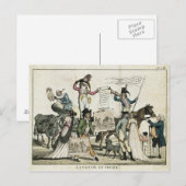 Carte Postale Caricature de médecins quack offrant des vaccins (Devant / Derrière)