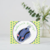 Carte Postale Caricature de nudibranche bleu mignon (Debout devant)