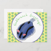 Carte Postale Caricature de nudibranche bleu mignon (Devant / Derrière)