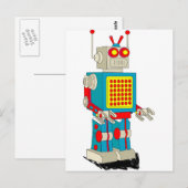 Carte Postale Caricature de personnage de robot (Devant / Derrière)