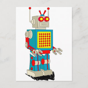 Carte Postale Caricature de personnage de robot