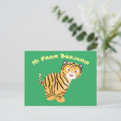 Carte Postale Caricature de petit tigre joyeux (Debout devant)