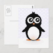 Carte Postale Caricature de pingouin mignon (Devant / Derrière)