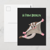 Carte Postale Caricature de planeur de sucre joyeux (Devant / Derrière)