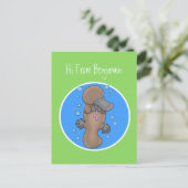 Carte Postale Caricature de platypus bébé très heureuse (Debout devant)