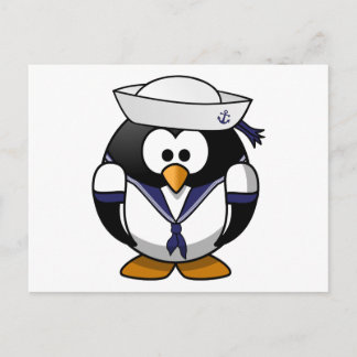 Carte Postale Caricature de Sailor Penguin Cute