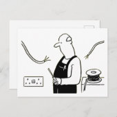 Carte Postale Caricature de services électriques électricien (Devant / Derrière)