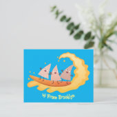 Carte Postale Caricature de surf pour chips de maïs mignonette n (Debout devant)