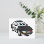 Carte Postale Caricature de voiture de police BWB (Debout devant)
