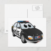 Carte Postale Caricature de voiture de police BWB (Devant / Derrière)