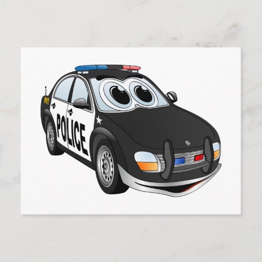 Carte Postale Caricature de voiture de police BWB (Devant)
