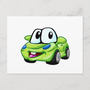 Carte Postale Caricature de voiture verte souriante - Choisir co