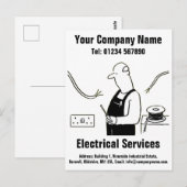 Carte Postale Caricature des services électriques pour personnal (Devant / Derrière)