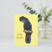 Carte Postale Caricature d'oiseau à queue rouge (Debout devant)