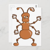 Carte Postale Caricature drôle de la fourmi (Devant / Derrière)