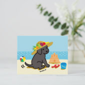 Carte Postale Caricature du Casquette de paille de chiot du Labr (Debout devant)