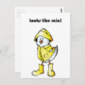 Carte Postale Caricature du jour pluvieux mignon - "Looks Like R (Devant / Derrière)