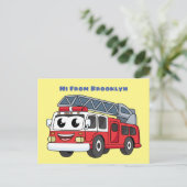 Carte Postale Caricature du moteur de feu joyeux (Debout devant)