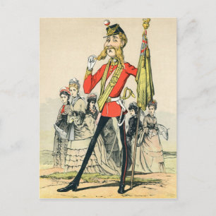 Carte Postale Caricature d'un soldat britannique victorien