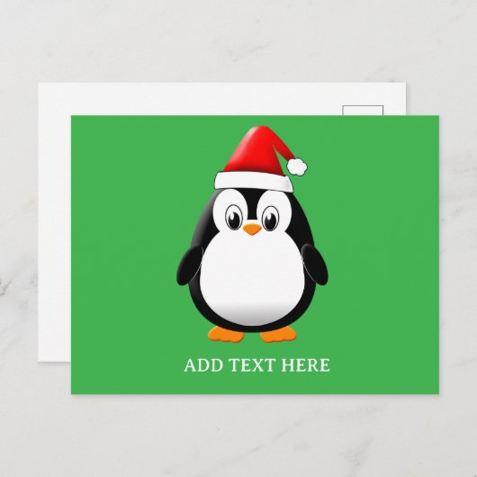 Carte Postale Caricature en pingouin sur mesure Noël (Devant / Derrière)