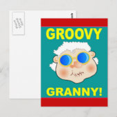 Carte Postale Caricature Groovey Granny (Devant / Derrière)