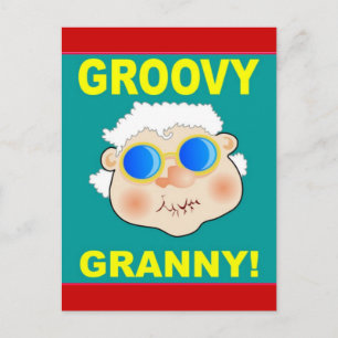 Carte Postale Caricature Groovey Granny