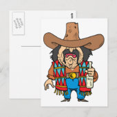 Carte Postale caricature homme buvant de la tequila (Devant / Derrière)