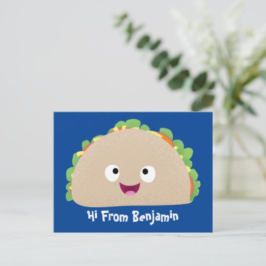Carte Postale Caricature joli sourire taco dessin animé (Debout devant)