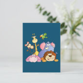 Carte Postale Caricature mignonne Animaux de la Jungle (Debout devant)