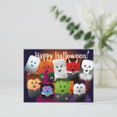 Carte Postale Caricature mignonne Halloween Monster Créatures (Debout devant)