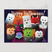 Carte Postale Caricature mignonne Halloween Monster Créatures (Devant)