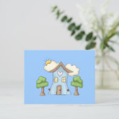 Carte Postale Caricature mignonne Maison de Campagne Arbre scène (Debout devant)