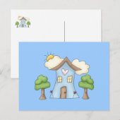 Carte Postale Caricature mignonne Maison de Campagne Arbre scène (Devant / Derrière)