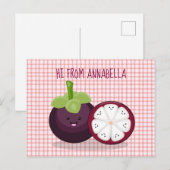 Carte Postale Caricature mignonne mauve mangouste (Devant / Derrière)