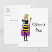 Carte Postale Caricature mignonne Queen Bee (Devant / Derrière)