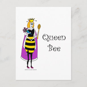 Carte Postale Caricature mignonne Queen Bee