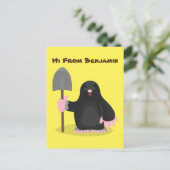 Carte Postale Caricature mole joyeux (Debout devant)