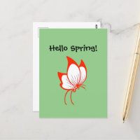 Caricature papillon orange, joli jardin Nature Art