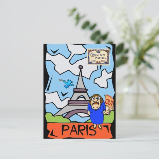 Carte Postale Caricature Paris Travel (Debout devant)