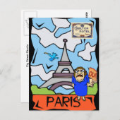 Carte Postale Caricature Paris Travel (Devant / Derrière)