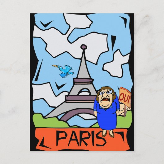 Carte Postale Caricature Paris Travel (Devant)