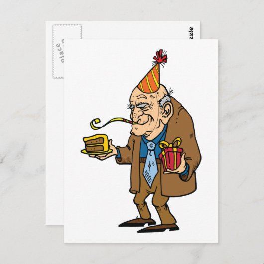 Carte Postale caricature personne âgée (Devant / Derrière)